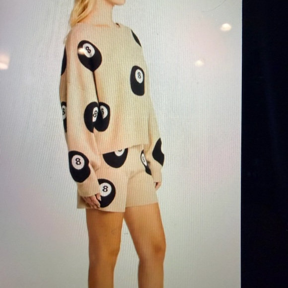 Dressed in LALA Gray 8-Ball Sweater and Shorts Set - Picture 4 of 4